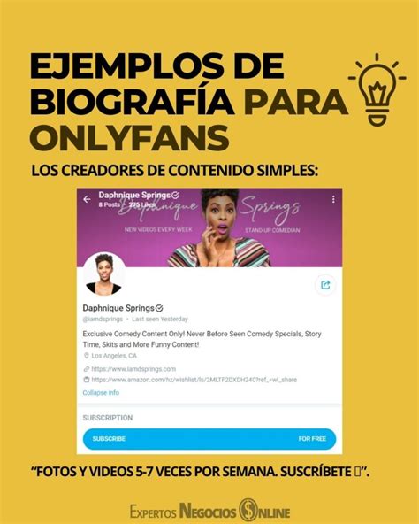 biografa para onlyfans ejemplos|Ejemplos de biografías de OnlyFans